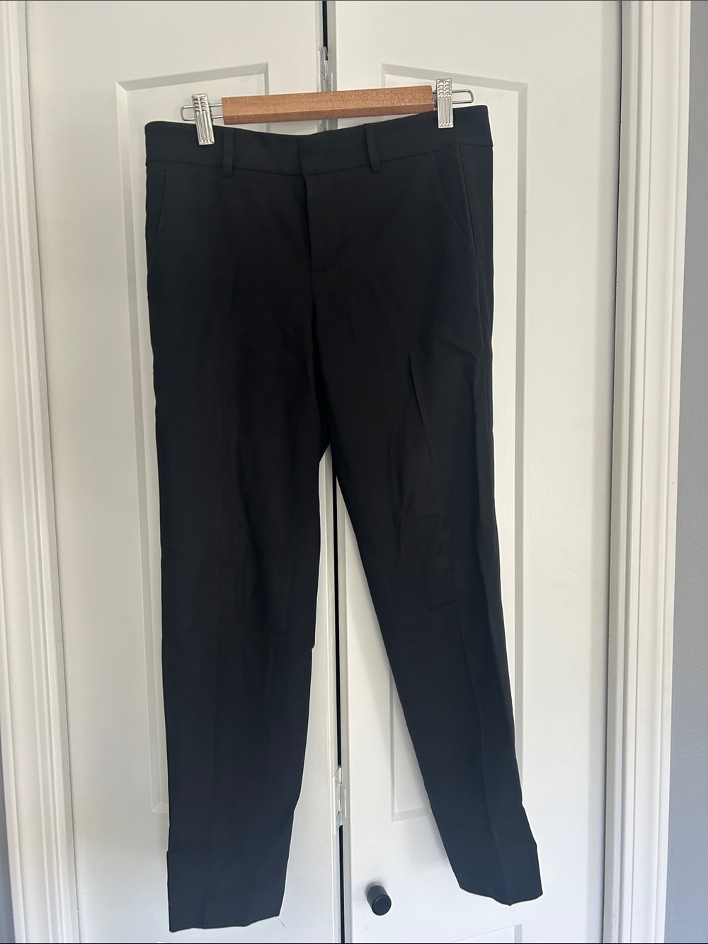 Vince Black Tailored Ankle Pant Women's Trousers Wool Elastane